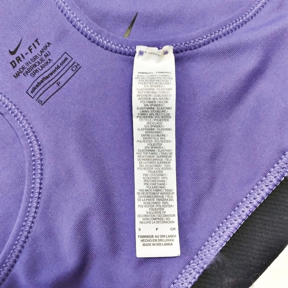 Nike Dri Fit Purple Swoosh Logo Sports Bra - Picture 7 of 8